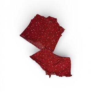 Joy Spun Red Heart  Pajama Set